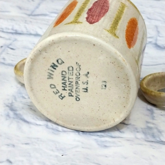 1960s Red Wing Pepe Coffee Cups Vintage Mid Century Modern Four - Picture 6 of 9